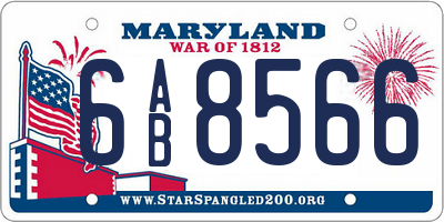 MD license plate 6AB8566