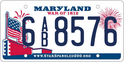 MD license plate 6AB8576