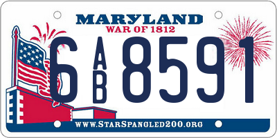 MD license plate 6AB8591