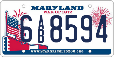 MD license plate 6AB8594