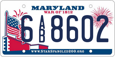 MD license plate 6AB8602