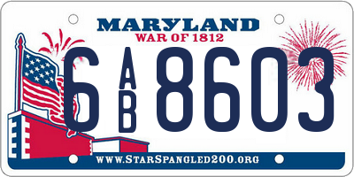 MD license plate 6AB8603