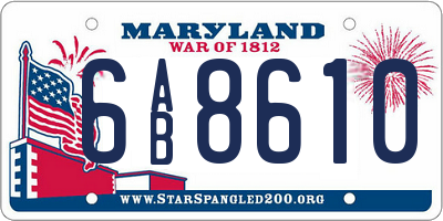 MD license plate 6AB8610