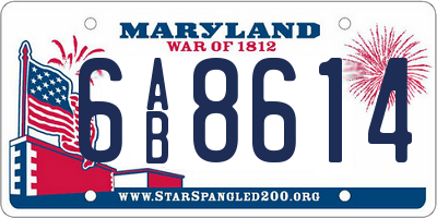 MD license plate 6AB8614