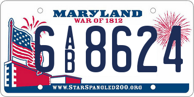 MD license plate 6AB8624