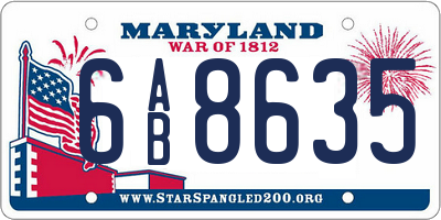 MD license plate 6AB8635