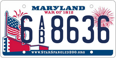 MD license plate 6AB8636
