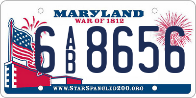 MD license plate 6AB8656