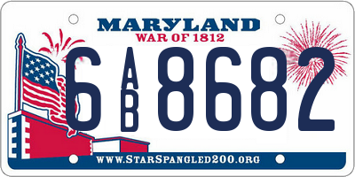 MD license plate 6AB8682