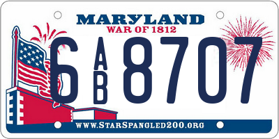 MD license plate 6AB8707