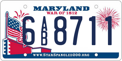 MD license plate 6AB8711