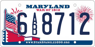 MD license plate 6AB8712