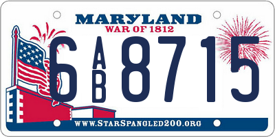 MD license plate 6AB8715
