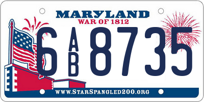 MD license plate 6AB8735
