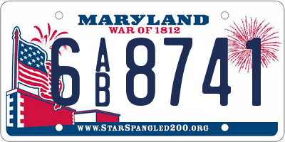 MD license plate 6AB8741