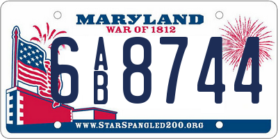 MD license plate 6AB8744