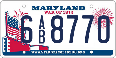 MD license plate 6AB8770