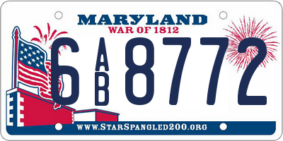 MD license plate 6AB8772