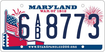 MD license plate 6AB8773