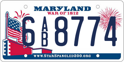 MD license plate 6AB8774