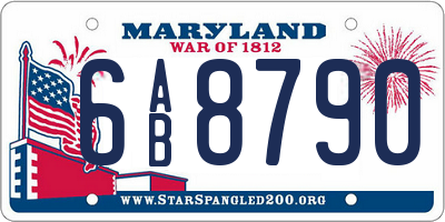 MD license plate 6AB8790