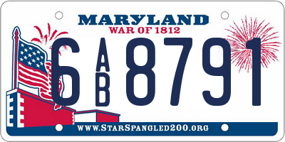 MD license plate 6AB8791