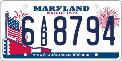 MD license plate 6AB8794