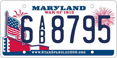 MD license plate 6AB8795
