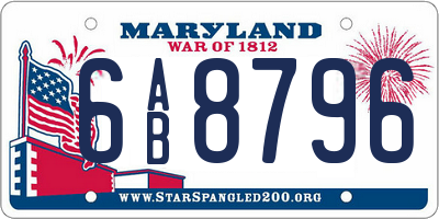 MD license plate 6AB8796