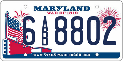 MD license plate 6AB8802