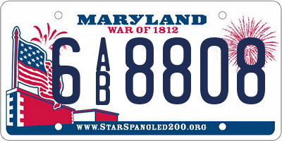 MD license plate 6AB8808