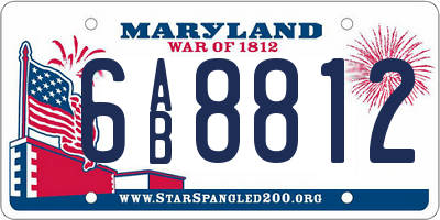 MD license plate 6AB8812