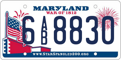 MD license plate 6AB8830