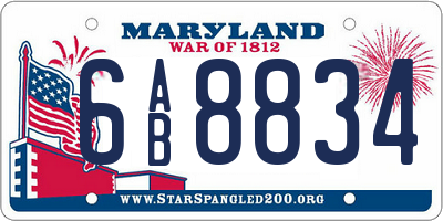 MD license plate 6AB8834