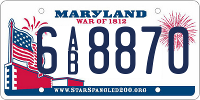 MD license plate 6AB8870