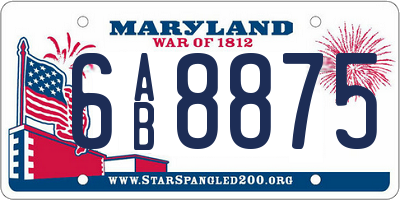 MD license plate 6AB8875