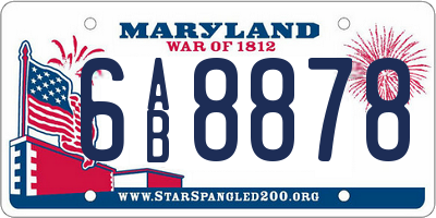 MD license plate 6AB8878