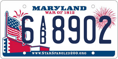 MD license plate 6AB8902