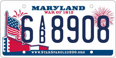 MD license plate 6AB8908
