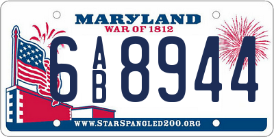 MD license plate 6AB8944