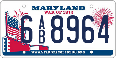 MD license plate 6AB8964