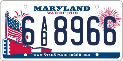 MD license plate 6AB8966