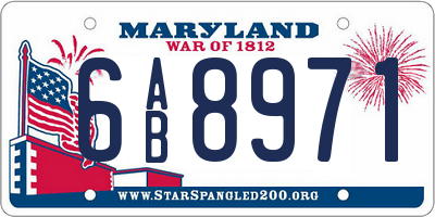 MD license plate 6AB8971