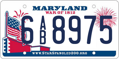 MD license plate 6AB8975