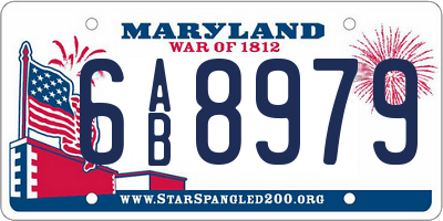 MD license plate 6AB8979