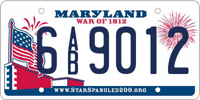 MD license plate 6AB9012