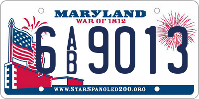 MD license plate 6AB9013