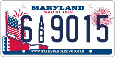 MD license plate 6AB9015