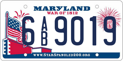 MD license plate 6AB9019