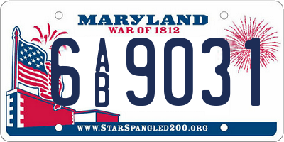 MD license plate 6AB9031